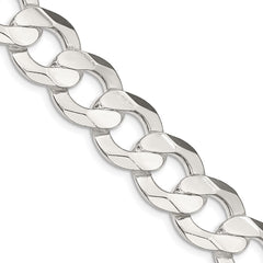 Sterling Silver 14.0mm Concave Beveled Curb ChainQCBC350