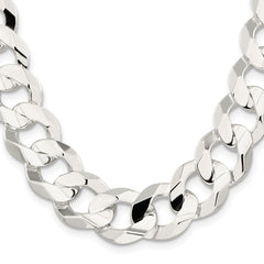 Sterling Silver 15.75mm Concave Beveled Curb ChainQCBC400