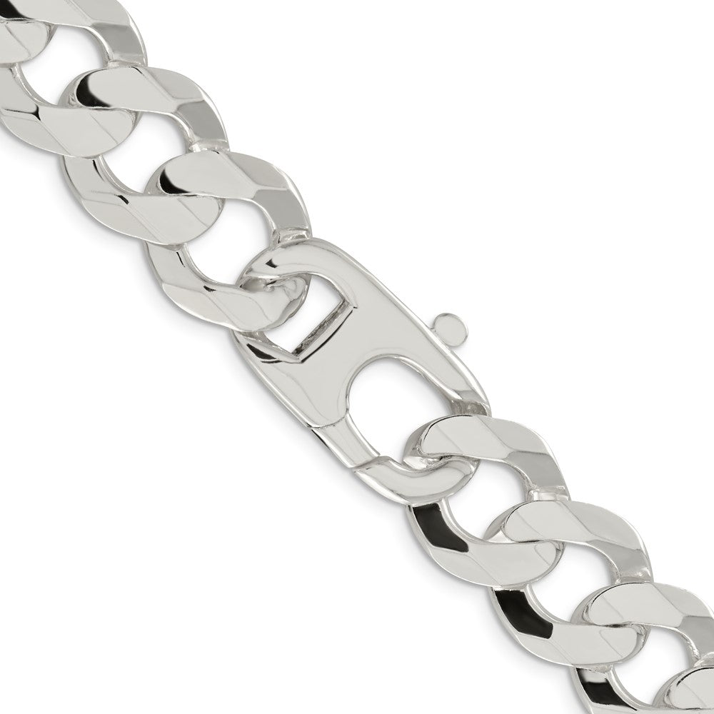 Sterling Silver 15.75mm Concave Beveled Curb ChainQCBC400