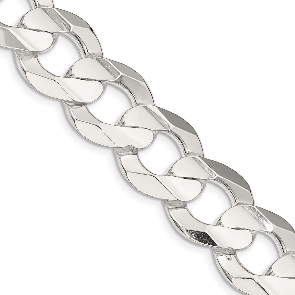 Sterling Silver 15.75mm Concave Beveled Curb ChainQCBC400