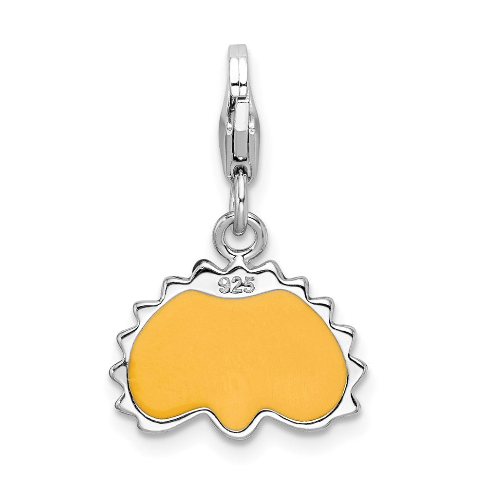 Amore La Vita Sterling Silver Rhodium-plated Polished 3-D Enameled Peacock Charm with Fancy Lobster Clasp QCC1016