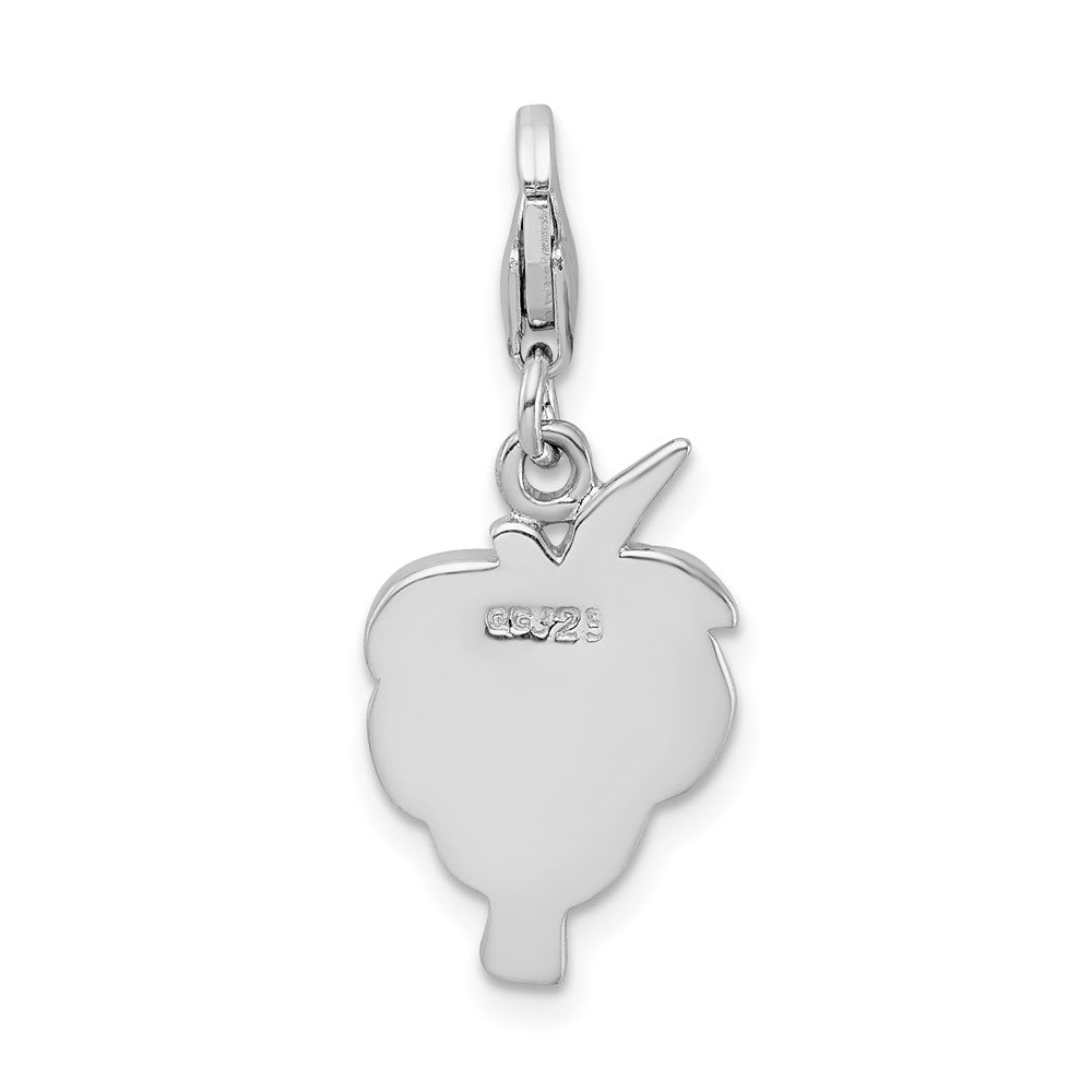 Amore La Vita Sterling Silver Rhodium-plated Polished Crystal Palm Tree Charm with Fancy Lobster Clasp QCC416