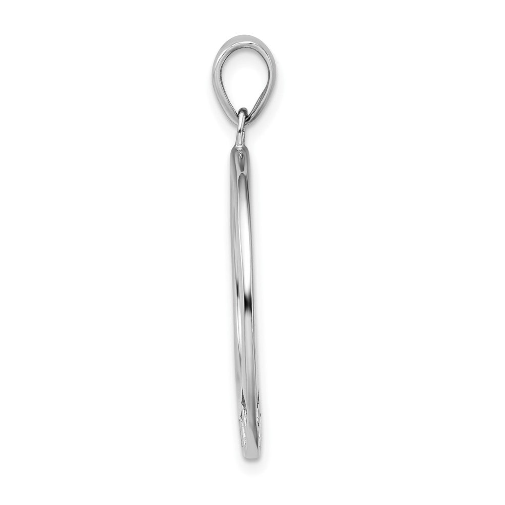 Amore La Vita Sterling Silver Rhodium-plated Polished Oval Shaped Charm Carrier Pendant QCC625