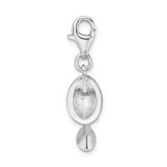 Amore La Vita Sterling Silver Rhodium-plated Polished 3-D CZ Martini Glass Charm with Fancy Lobster Clasp QCC971