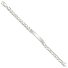 Sterling Silver Curb Link ID Bracelet QCD180-8
