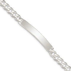 Sterling Silver Curb Link ID Bracelet QCD180-8