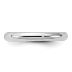 Sterling Silver Rhodium-plated 3mm Comfort Fit Size 4.5 Band