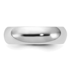 Sterling Silver Rhodium-plated 6mm Comfort Fit Size 10 Band
