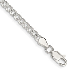 Sterling Silver 3.8mm Pav������������������������������������������������������������������������������������������������������������������������������������������������������������������ Curb Chain QCF100-8