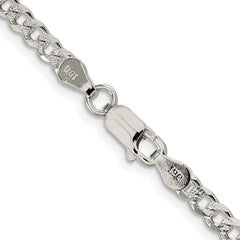 Sterling Silver Rhodium-plated 3.8mm Pav������������������ Curb ChainQCF100R