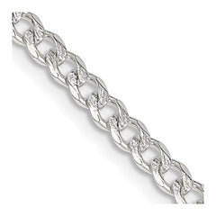Sterling Silver 3.8mm Pav������������������ Curb ChainQCF100