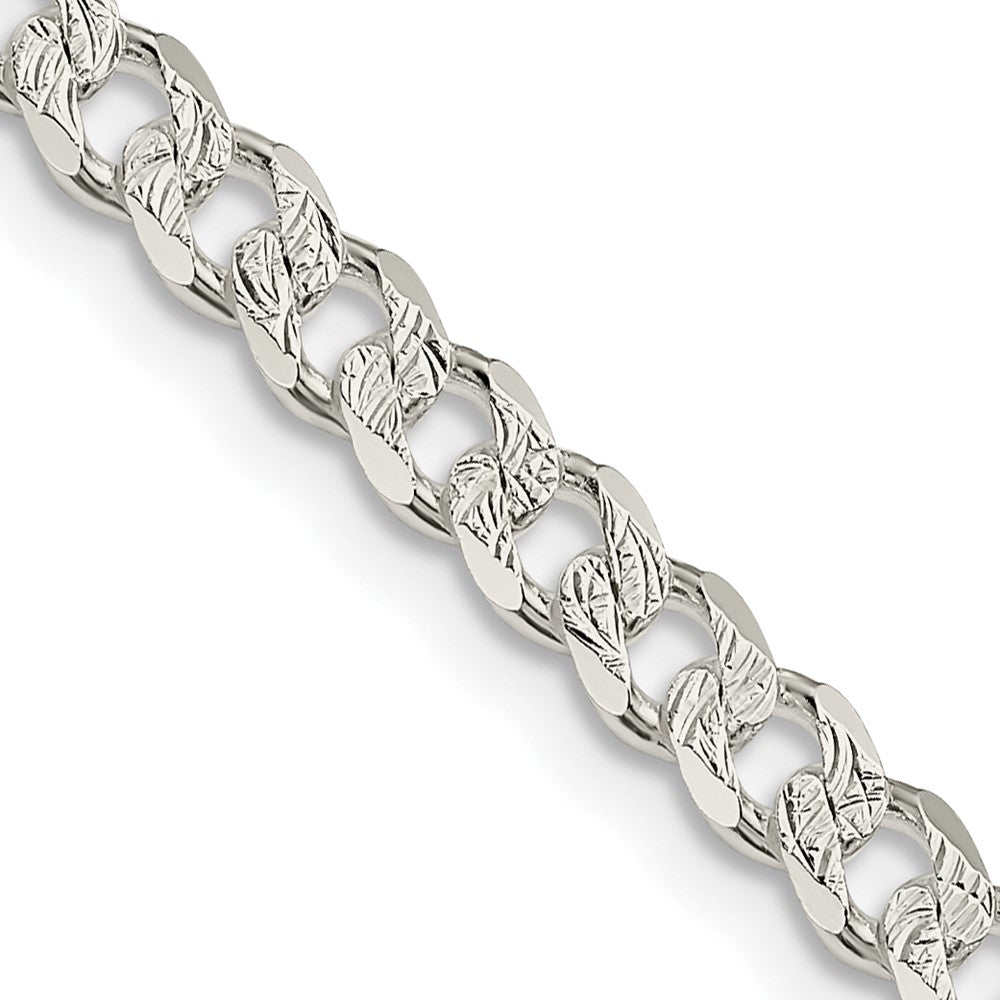 Sterling Silver 4.5mm Pav������������������ Curb ChainQCF120