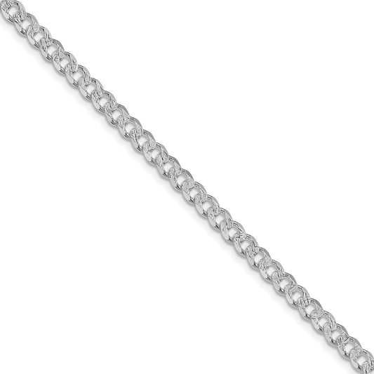 Sterling Silver Rhodium-plated 4.5mm Pav������������������ Curb ChainQCF120R