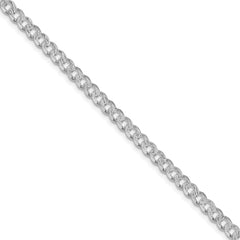 Sterling Silver Rhodium-plated 4.5mm Pav������������������ Curb ChainQCF120R