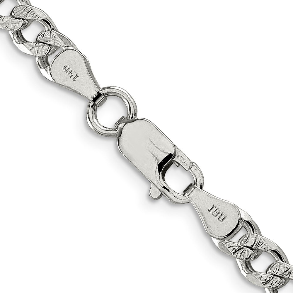 Sterling Silver 5.5mm Pave Curb ChainQCF150
