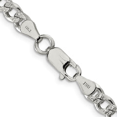 Sterling Silver 5.5mm Pave Curb ChainQCF150