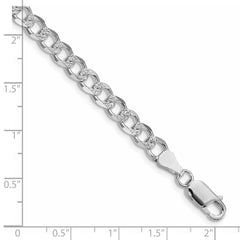 Sterling Silver Rhodium-plated 5.5mm Pav������������������������������������������������������������������������������������������������������������������������������������������������������������������ Curb Chain QCF150R-8