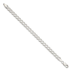 Sterling Silver 7.5mm Pav������������������������������������������������������������������������������������������������������������������������������������������������������������������ Curb Chain QCF200-8