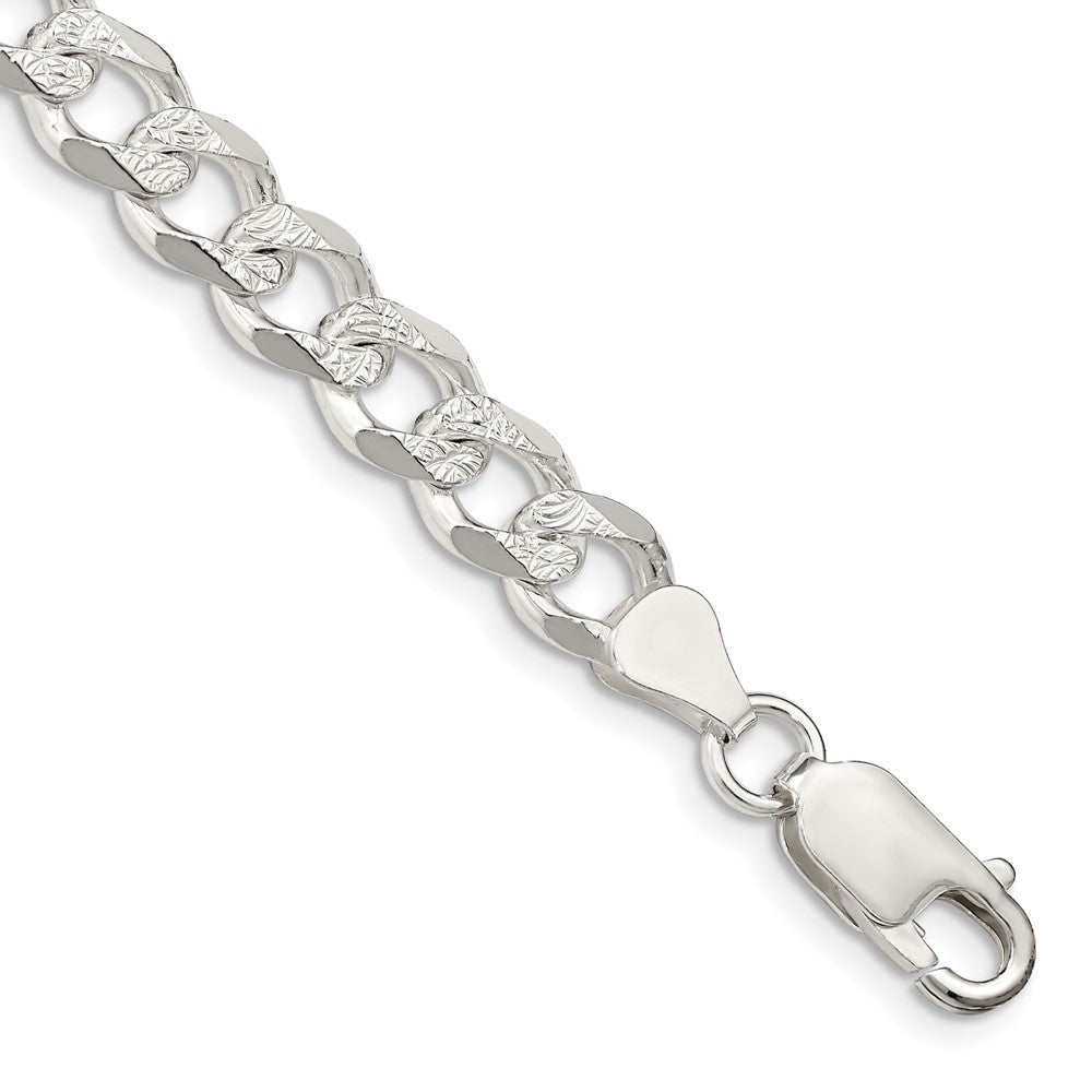 Sterling Silver 7.5mm Pav������������������������������������������������������������������������������������������������������������������������������������������������������������������ Curb Chain QCF200-8