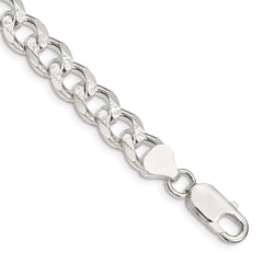 Sterling Silver 8.3mm Pav������������������������������������������������������������������������������������������������������������������������������������������������������������������ Curb Chain QCF220-8