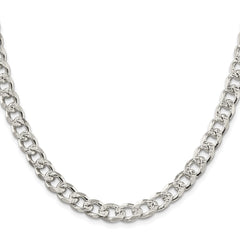 Sterling Silver Rhodium-plated 8.3mm Pav������������������ Curb ChainQCF220R