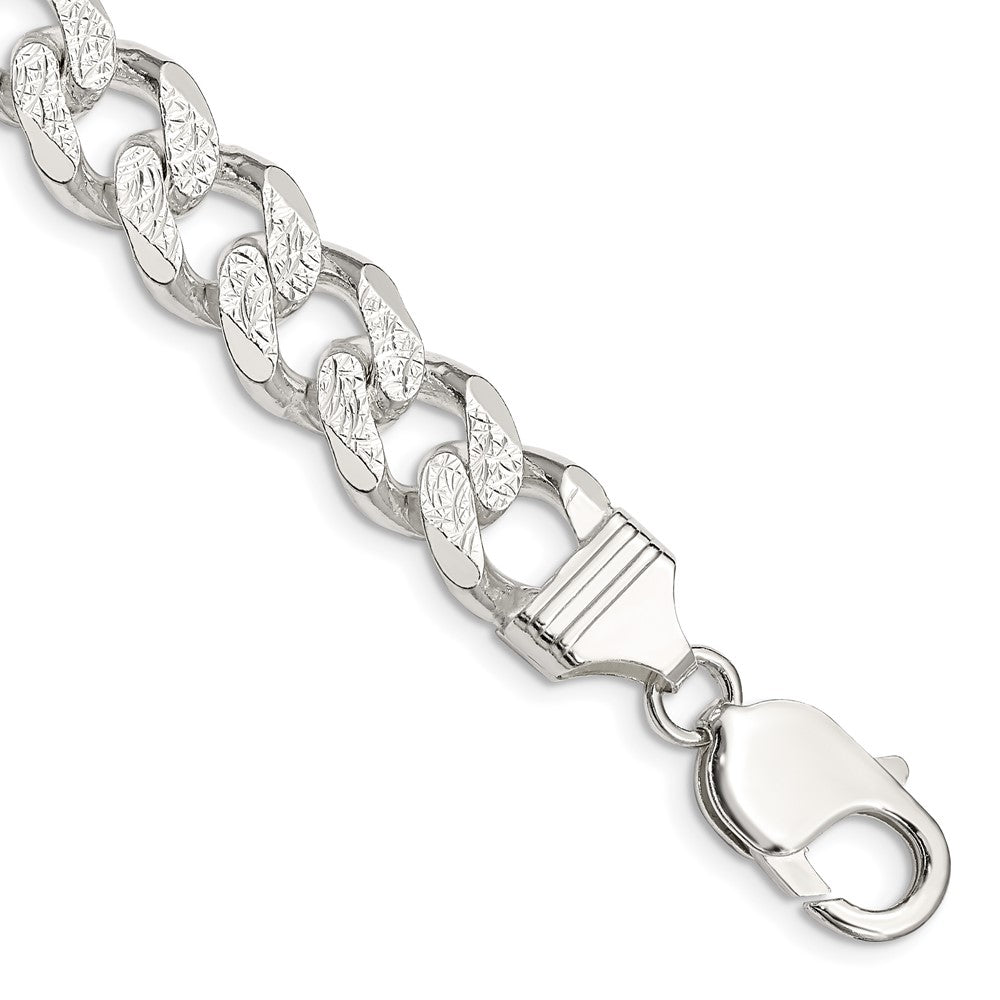 Sterling Silver 11.0mm Pav������������������������������������������������������������������������������������������������������������������������������������������������������������������ Curb Chain QCF300-8