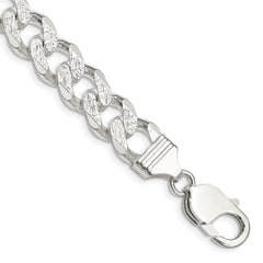 Sterling Silver 11.0mm Pav������������������������������������������������������������������������������������������������������������������������������������������������������������������ Curb Chain QCF300-8