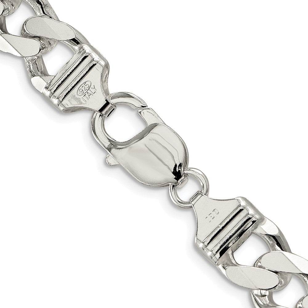 Sterling Silver Rhodium-plated 11.0mm Pav������������������ Curb ChainQCF300R