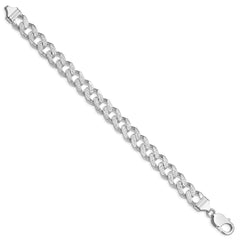 Sterling Silver Rhodium-plated 11.0mm Pav������������������������������������������������������������������������������������������������������������������������������������������������������������������ Curb Chain QCF300R-8