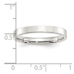Sterling Silver 3mm Comfort Fit Flat Size 10 Band