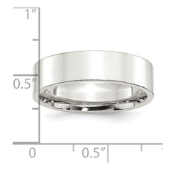 Sterling Silver 6mm Comfort Fit Flat Size 10 Band