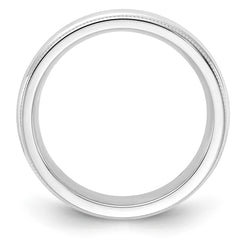 Sterling Silver 4mm Comfort Fit Half Round Milgrain Size 9.5 Band