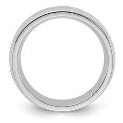 Sterling Silver Rhodium-plated 6mm Comfort Fit Milgrain Size 13 Band