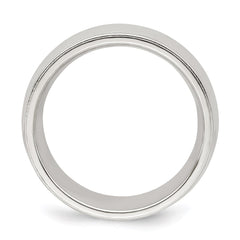 Sterling Silver 7mm Comfort Fit Half Round Milgrain Size 10 Band