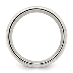 Sterling Silver 9mm Comfort Fit Half Round Milgrain Size 10.5 Band