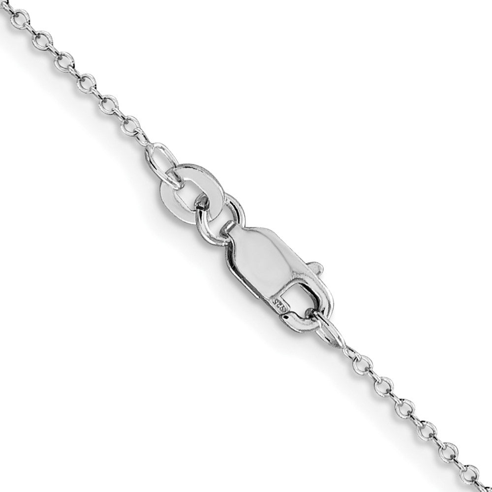 Sterling Silver Rhodium-plated 1mm Cable Chain LobsterQCL025R