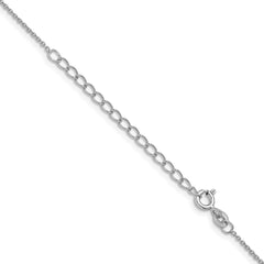 Sterling Silver Rhodium-plated 1mm Cable Chain w/2in ext.QCL030R