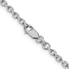 Sterling Silver Rhodium-plated 2.75mm Cable ChainQCL080R