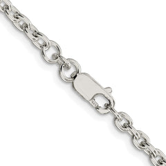 Sterling Silver Rhodium-plated 3.5mm Cable ChainQCL100R