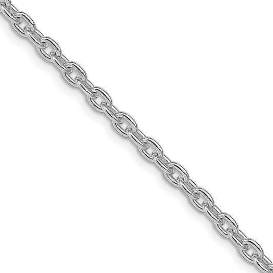 Sterling Silver Rhodium-plated 3.5mm Cable ChainQCL100R