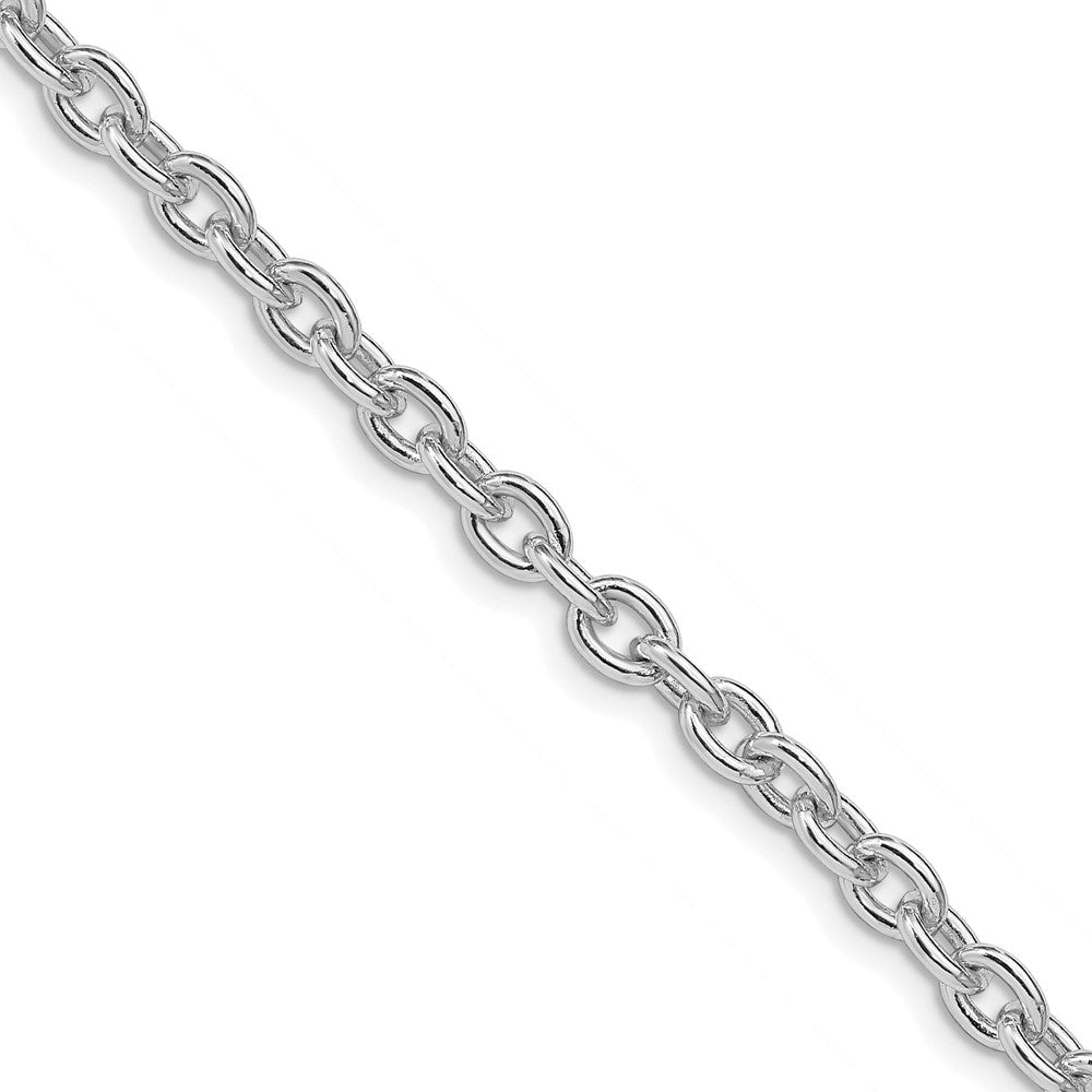 Sterling Silver Rhodium-plated 4.5mm Cable ChainQCL120R