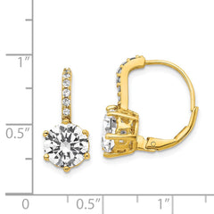 QCM1408 Cheryl M Sterling Silver Gold-plated Brilliant-cut CZ Leverback Earrings