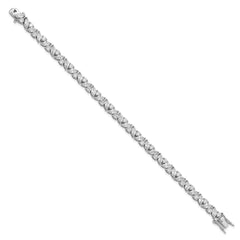 Cheryl M Sterling Silver Rhodium-plated Fancy Brilliant-cut and Marquise-cut CZ 7.25 Inch Bracelet QCM1443-7.25