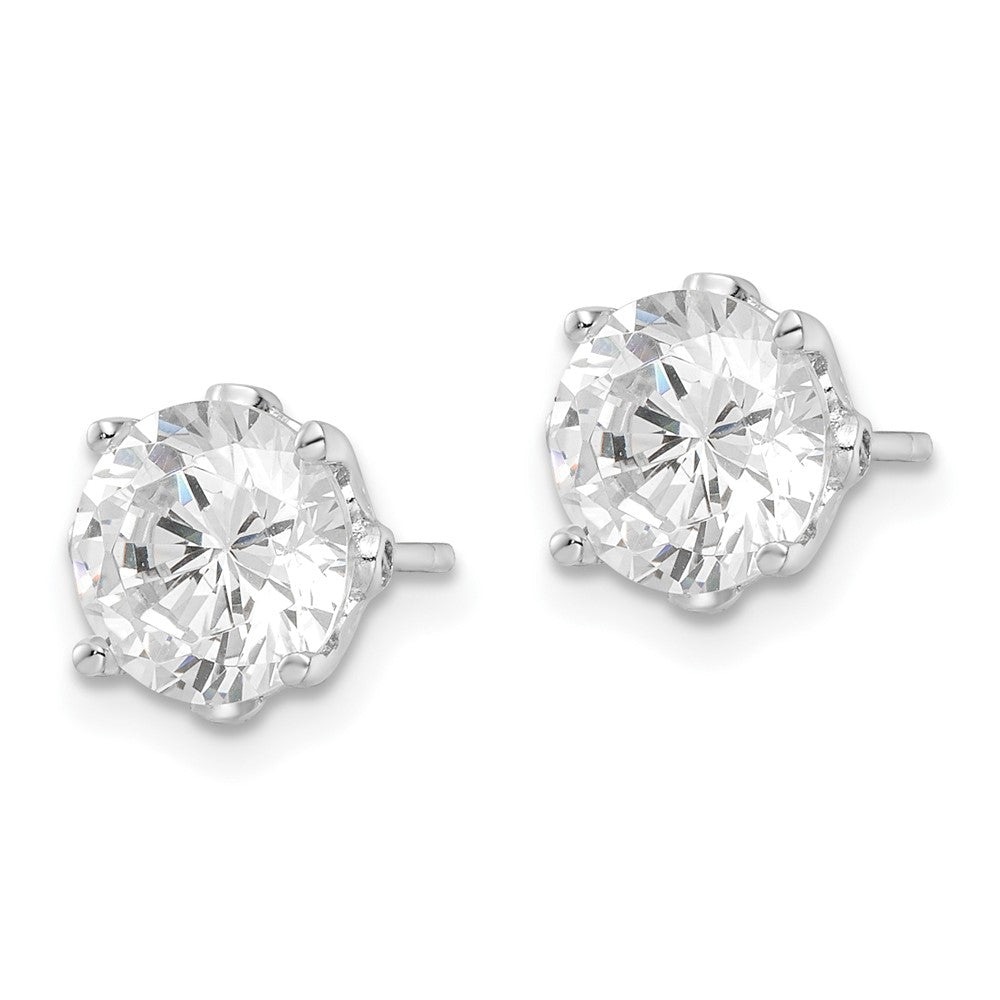 QCM1476 Cheryl M Sterling Silver Rhodium-plated Brilliant-cut CZ Stud Post Earrings