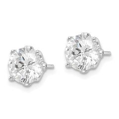 QCM1476 Cheryl M Sterling Silver Rhodium-plated Brilliant-cut CZ Stud Post Earrings