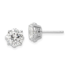 QCM1476 Cheryl M Sterling Silver Rhodium-plated Brilliant-cut CZ Stud Post Earrings