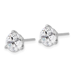 QCM1576 Cheryl M Sterling Silver Rhodium-plated Brilliant-cut 8mm CZ Stud Post Earrings
