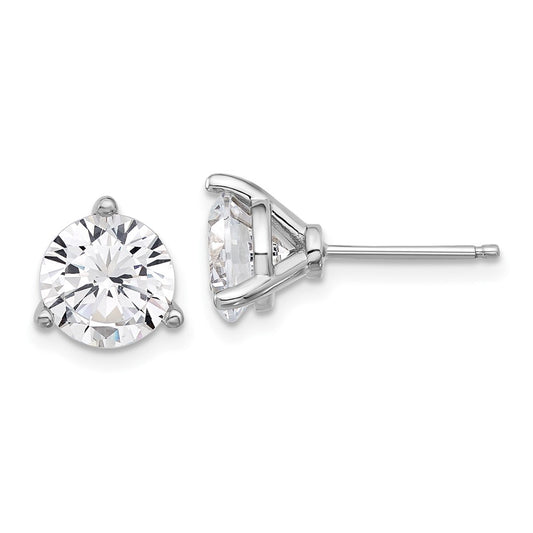 QCM1576 Cheryl M Sterling Silver Rhodium-plated Brilliant-cut 8mm CZ Stud Post Earrings