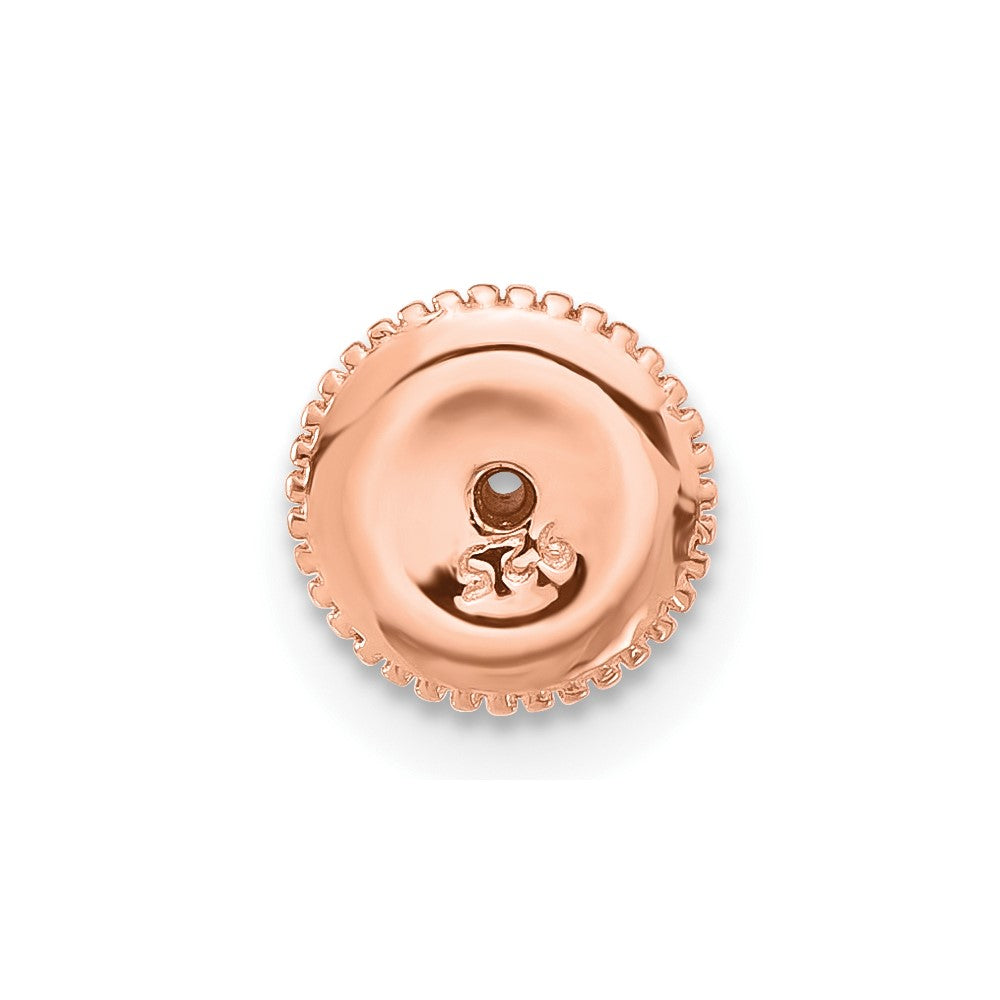 QCM1577 Cheryl M Sterling Silver Rose-tone Brilliant-cut 8mm CZ Stud Post Earrings