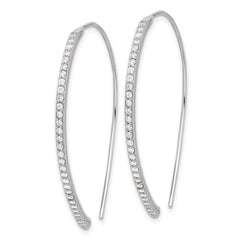 QCM1634 Cheryl M Sterling Silver Rhodium-plated Brilliant-cut CZ Threader Earrings